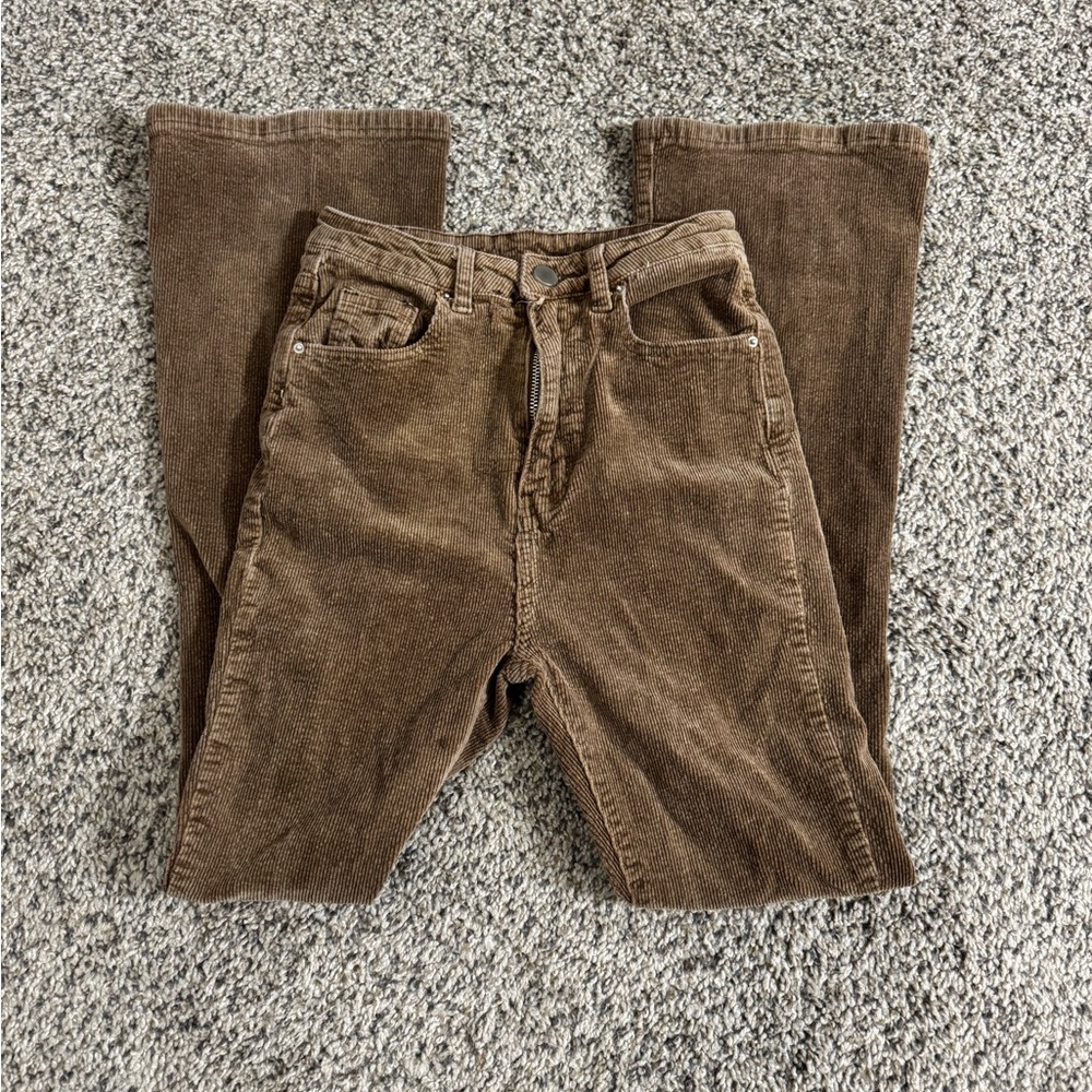 SHEIN Brown Corduroy Women’s / Junior’s Flared High Waisted Pants